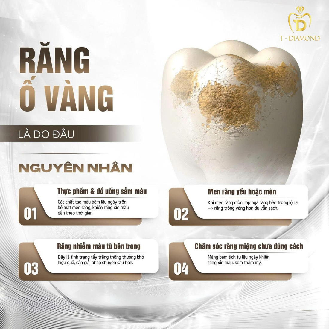 Răng ố vàng là do đâu - 4 nguyên nhân chính - Nha Khoa T-Diamond